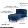 Imagem de Sofá Chaise Lado Esquerdo Downey Sala de Estar Veludo Azul G15 - Gran Belo