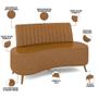 Imagem de Sofá Chaise Living 2 Lugares 135cm para Sala Cayman K01 Sintético Caramelo - Lyam Decor