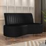 Imagem de Sofá Chaise Living 2 Lugares 135cm Para Sala Cayman K01 Sintético Preto - Lyam Decor