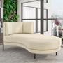 Imagem de Sofá Chaise Longue Sala de Estar Living Lucca Direito D02 Linho Creme D-463 - Lyam Decor