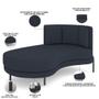 Imagem de Sofá Chaise Longue Sala de Estar Living Lucca Esquerdo D02 Linho Chumbo D-465 - Lyam Decor