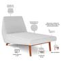 Imagem de Sofá Chaise Longue Sala de Estar Living Parisi 155 cm D02 Bouclê Branco B-53 - Lyam Decor