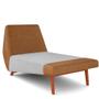 Imagem de Sofá Chaise Longue Sala de Estar Living Parisi D02 material sintético Whisky B-90 Linho Cinza D-315 - Lyam Decor