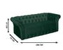 Imagem de Sofá chesterfield 2 lugares veludo verde com 185cm de comprimento