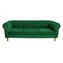 Imagem de Sofá Chesterfield Capitone Duque Suede verde bandeira 2,30cm