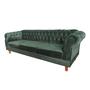 Imagem de Sofá Chesterfield Capitone Duque Suede verde Musgo 1,80cm