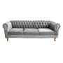 Imagem de Sofa Chesterfield Duque veludo Cinza Prata 2.30M Sala Recepcao Barbearia