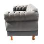 Imagem de Sofá Chesterfield Elisabeth 2 Lugares 1.50M Suede Cinza/ sala de estar, decoração, recepção, barbearia