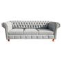 Imagem de Sofa Chesterfield Luiz XV Corano Branco 2M Sala Recepcao Barbearia