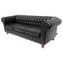 Imagem de Sofa Chesterfield Luiz XV Preto 1.80 Sala Recepcao Barbearia