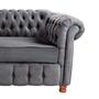 Imagem de Sofa Chesterfield Luiz XV Suede Cinza Camurca 2,30M Sala Recepcao Barbearia
