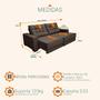 Imagem de Sofá Coliseu Molas Ensacadas e Pillow Top 3,10mts Pluma Café - Sofá Casa