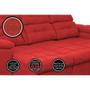 Imagem de Sofa Columbia 2,25 Mts Retrátil e Reclinavel Tecido Suede Vermelho