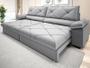 Imagem de Sofá com Carregador USB e Molas no Assento Retrátil Reclinável Nice 2,10m Linho Soft - NETSOFAS