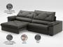 Imagem de Sofá com Carregador USB e Molas no Assento Retrátil Reclinável Nice 2,10m Velosuede - NETSOFAS
