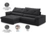Imagem de Sofá com Carregador USB e Molas no Assento Retrátil Reclinável Nice 2,90m Linho Soft- NETSOFAS