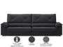Imagem de Sofá com Carregador USB e Molas no Assento Retrátil Reclinável Nice 2,90m Linho Soft- NETSOFAS