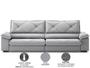 Imagem de Sofá com Carregador USB e Molas no Assento Retrátil Reclinável Nice 2,90m Linho Soft- NETSOFAS