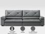 Imagem de Sofá com Carregador USB e Molas no Assento Retrátil Reclinável Nice 2,90m Velosuede - NETSOFAS