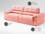 Imagem de Sofá com Carregador USB Retrátil Reclinável Mimo 2,00m Velosuede Rose - NETSOFAS