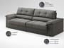Imagem de Sofá com Carregador USB Retrátil Reclinável Mimo 2,30m Velosuede Cinza - NETSOFAS
