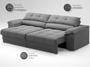 Imagem de Sofá com Carregador USB Retrátil Reclinável Mimo 2,30m Velosuede Grafite - NETSOFAS