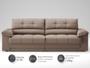 Imagem de Sofá com Carregador USB Retrátil Reclinável Mimo 2,30m Velosuede Marrom - NETSOFAS