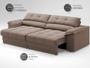 Imagem de Sofá com Carregador USB Retrátil Reclinável Mimo 2,30m Velosuede Marrom - NETSOFAS