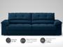 Imagem de Sofá com Carregador USB Retrátil Reclinável Mimo 2,30m Velosuede Petroleo - NETSOFAS