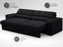 Imagem de Sofá com Carregador USB Retrátil Reclinável Mimo 2,30m Velosuede Preto - NETSOFAS