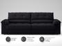 Imagem de Sofá com Carregador USB Retrátil Reclinável Mimo 2,30m Velosuede Preto - NETSOFAS