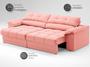 Imagem de Sofá com Carregador USB Retrátil Reclinável Mimo 2,30m Velosuede Rose - NETSOFAS