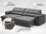 Imagem de Sofá com Carregador USB Retrátil Reclinável Monaco 2,10m Velosuede Grafite - NETSOFAS