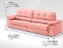 Imagem de Sofá com Carregador USB Retrátil Reclinável Monaco 2,10m Velosuede Rose - NETSOFAS