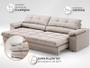 Imagem de Sofá com Carregador USB Retrátil Reclinável Monaco 2,90m Velosuede Areia - NETSOFAS