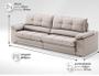 Imagem de Sofá com Carregador USB Retrátil Reclinável Monaco 2,90m Velosuede Areia - NETSOFAS