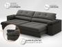 Imagem de Sofá com Carregador USB Retrátil Reclinável Monaco 2,90m Velosuede Cinza - NETSOFAS