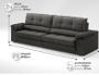Imagem de Sofá com Carregador USB Retrátil Reclinável Monaco 2,90m Velosuede Cinza - NETSOFAS