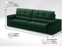 Imagem de Sofá com Carregador USB Retrátil Reclinável Monaco 2,90m Velosuede Verde - NETSOFAS