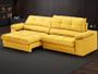 Imagem de Sofá com Carregador USB Retrátil Reclinável Montreal 2,50m Velosuede Canário - NETSOFAS