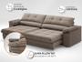 Imagem de Sofá com Carregador USB Retrátil Reclinável Montreal 2,50m Velosuede Capuccino - NETSOFAS
