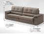 Imagem de Sofá com Carregador USB Retrátil Reclinável Montreal 2,50m Velosuede Capuccino - NETSOFAS