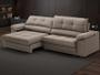 Imagem de Sofá com Carregador USB Retrátil Reclinável Montreal 2,50m Velosuede Capuccino - NETSOFAS