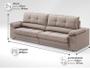 Imagem de Sofá com Carregador USB Retrátil Reclinável Montreal 2,90m Velosuede Bege - NETSOFAS