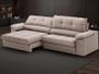 Imagem de Sofá com Carregador USB Retrátil Reclinável Montreal 2,90m Velosuede Bege - NETSOFAS