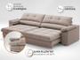 Imagem de Sofá com Carregador USB Retrátil Reclinável Montreal 2,90m Velosuede Bege - NETSOFAS
