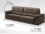 Imagem de Sofá com Carregador USB Retrátil Reclinável Montreal 2,90m Velosuede Marrom - NETSOFAS
