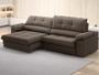 Imagem de Sofá com Carregador USB Retrátil Reclinável Montreal 2,90m Velosuede Marrom - NETSOFAS