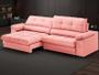 Imagem de Sofá com Carregador USB Retrátil Reclinável Montreal 2,90m Velosuede Rose - NETSOFAS