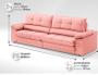 Imagem de Sofá com Carregador USB Retrátil Reclinável Montreal 2,90m Velosuede Rose - NETSOFAS